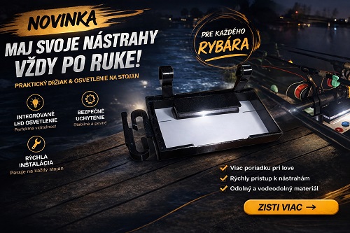 Polička na stojan s integrovaným osvetlením.