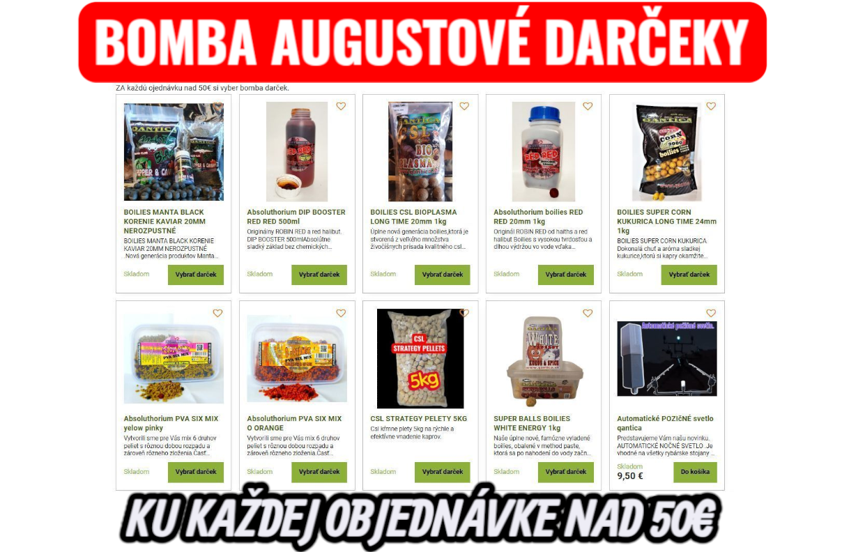 Bomba augustové darčeky