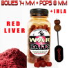 War baits Boilies 14mm + Pops 8mm RED LIVER