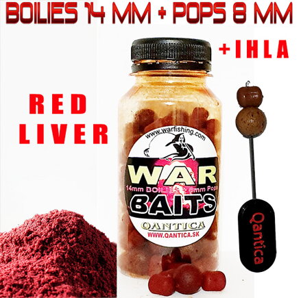 War baits Boilies 14mm + Pops 8mm RED LIVER