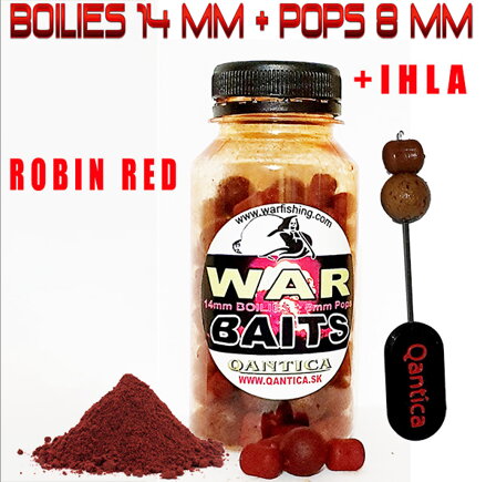 War baits Boilies 14mm + Pops 8mm ROBIN RED