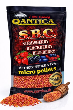Q Method Micro Pelety 2mm 1kg S.B.C Brusinka- Jahoda- Čučoriedka