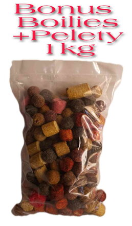 Bonus boilies +pelety mix 1kg ku každému kg long time boilies