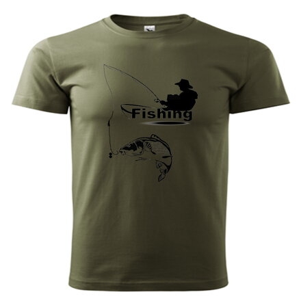 Qantica rybárske tričko khaki fishing DLHÝ RUKÁV