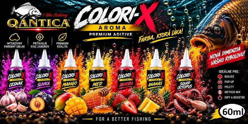 QANTICA COLORI-X AROMA – farebný tekutý atraktor na ryby JAHODA