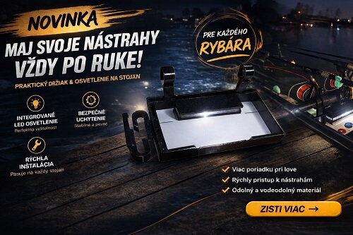 Polička na stojan s integrovaným osvetlením.