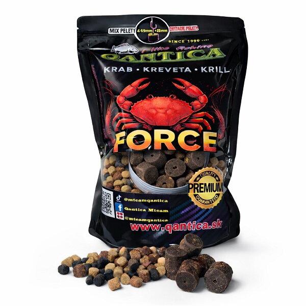 Qantica FORCE KRAB KREVETA KRILL MIX PELIET + 22 mm CHYTACIE PELETY