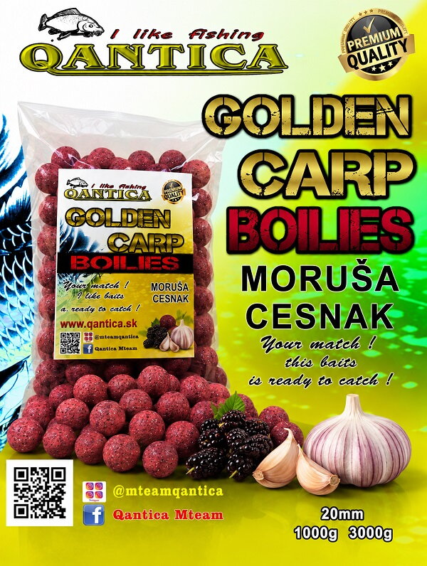 GOLDEN CARP BOILIES  1kg K.O  moruša cesnak