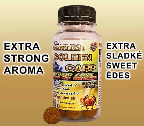 Golden carp hybrid cork pop up boilies banán crab 60g  16mm