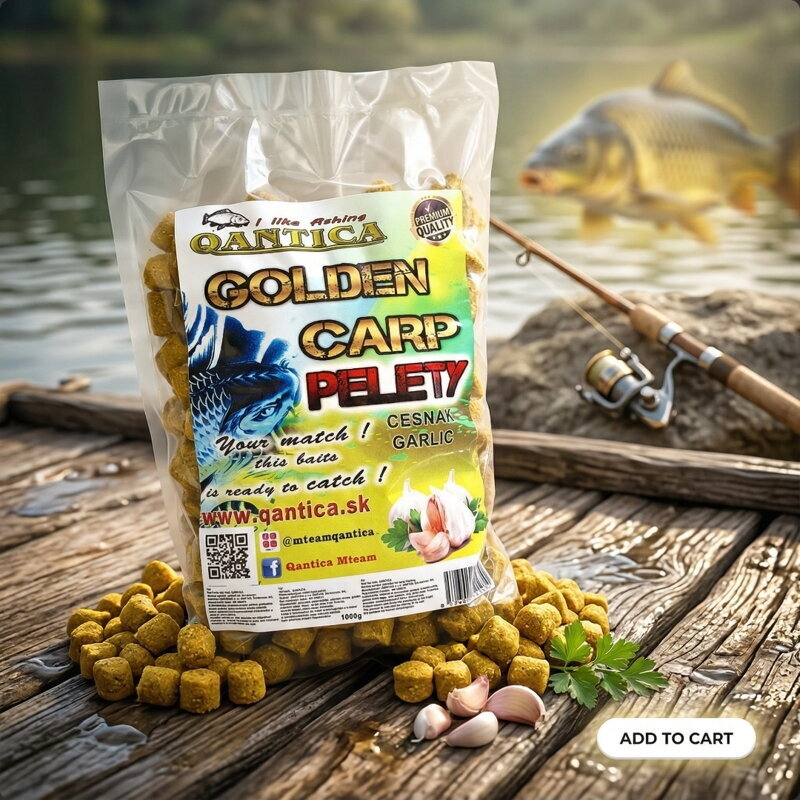 Golden Carp Flesh pelety 20mm 1kg cesnak