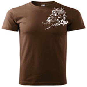 Qantica rybárske tričko hnedé zubáč 