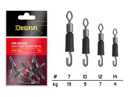Rýchloobratlík s gumičkou Delphin FDR Quicker / 10ks - #7/19kg