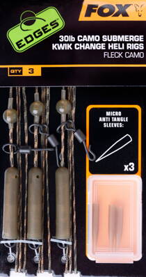 Fox EDGES™ Submerge Camo Leader Heli Rigs Kwik Change
