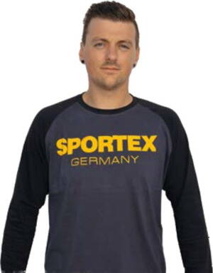 SPORTEX Tričko s dlhým rukávom a logom - čierne