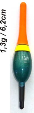 Plavák na ryby, dĺžka 62mm / nosnosť 1,3 gr
