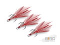 Delphin B!RD Hook TRIPLE / 3ks - červené perie #6