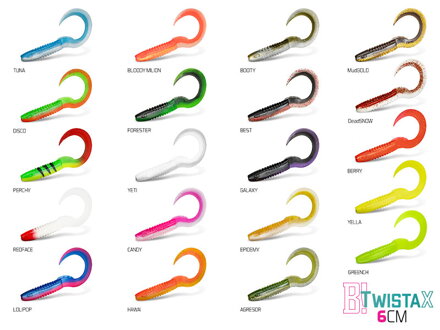 Umelá nástraha Delphin TwistaX Eeltail UVs / 5ks - 6cm/MIX