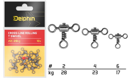 Cross-line rolling T swivel / 10 ks - #2/28kg