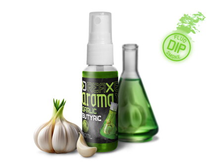 Dipovací sprej Delphin AromaX/30ml - Cesnak-Butyric/fluo zelený