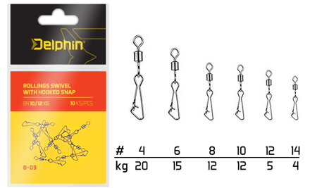 Rollings swivel with Hooked snap - BN/6