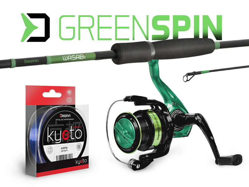 Prívlačový set Delphin GreenSPIN - 210cm/30g+2T+0,22mm