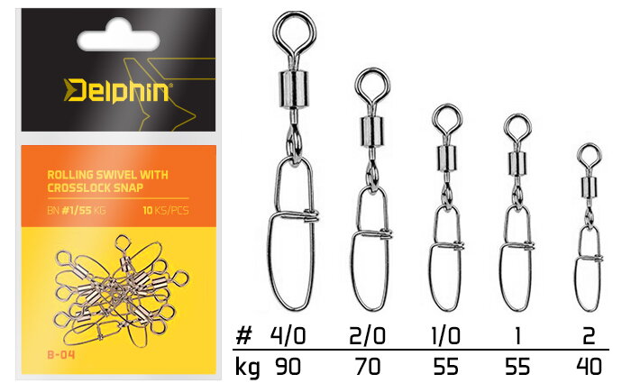 Rolling swivel with Crosslock snap - BN/1/0