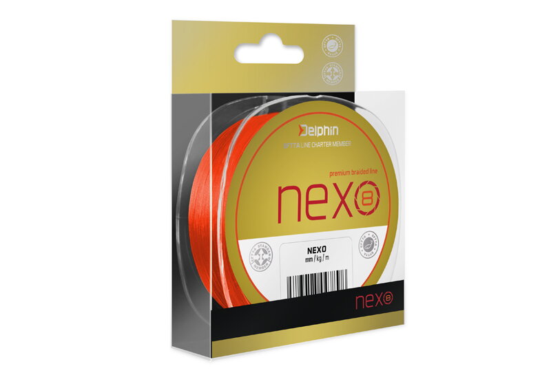 Delphin NEXO 8 / fluo oranžová - 0,10mm 13,6lbs 300m Delphin NEXO 8 / fluo oranžová - 0,10mm 13,6lbs 300m