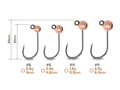 Volfrámový jig Delphin T-AREA BL / 5ks - medený/4,6mm/0,9g/#6