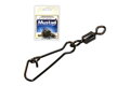 MUSTAD ROTAČNÝ OBRATLÍK S DIAMANTOVÝM OČKOM A J-SNAP KARABÍNKOU BLACK NICKEL