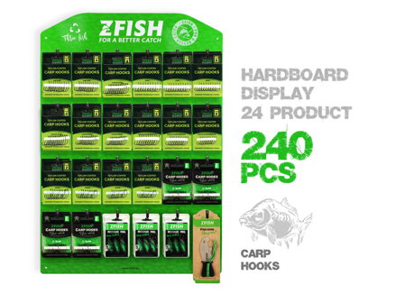 ZFISH Akční Set Kaprových Háčků +  Prodejní Tablo Zdarma!