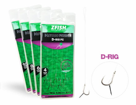 ZFISH Návazec Method Feeder D-RIG 5 ks
