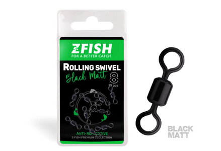 ZFISH Obratlík Rolling Swivel Black Matt vel.8/28Kg