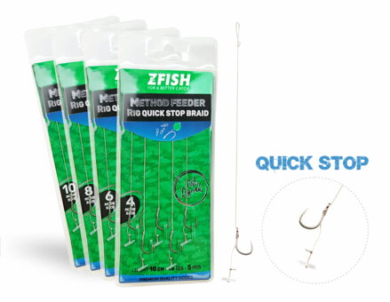 ZFISH Návazec Method Feeder Rig Quick Stop Braid 5 ks