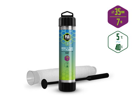 Pančucha Delphin PVA n´tastic TUBA+TĹK / 7m - široká - 35mm / Rýchlo rozpustná  Pančucha Delphin PVA n´tastic TUBA+TĹK / 7m - široká - 35mm / Rýchlo rozpustná