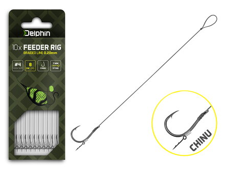 Feedrový nadväzec Delphin Braided Sting / 10ks - 8cm/0,20mm/Chinu #4