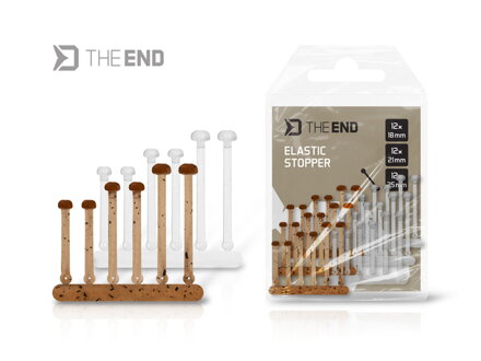 Elastická zarážka Delphin TheEND / 36ks - 18,21,25 mm / Ground+Clear