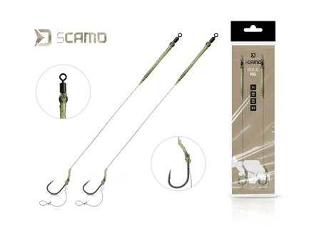 Nadväzec Delphin sCAMO Boilie rig / 2ks - 20cm/25lbs/#2