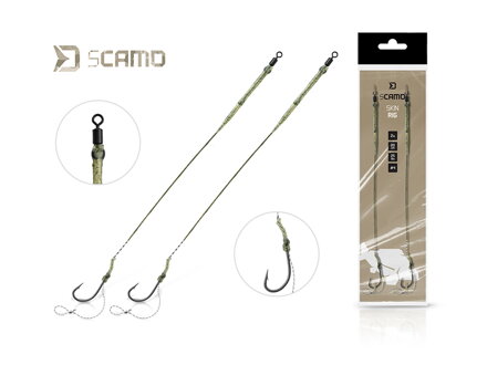 Nadväzec Delphin sCAMO Skin rig / 2ks - 20cm/25lbs/#4
