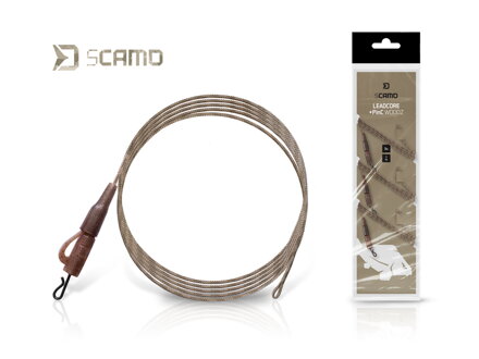 Nadväzec Delphin sCAMO Leadcore + PinC WOODZ / 3ks - 1m
