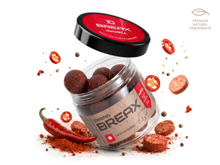 Vyvážené boilies Delphin BreaX/HotHELL - Robin red-Chilli-Fr.Klobása/16mm/100g