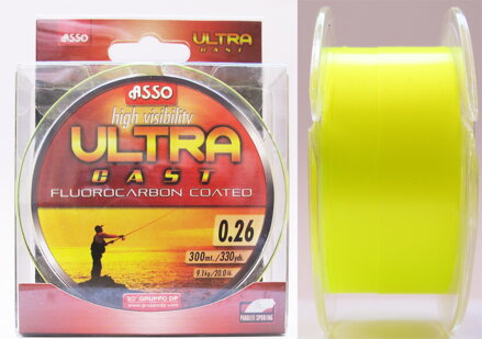 Asso Ultra Cast 300m 0,18mm fluo zlta