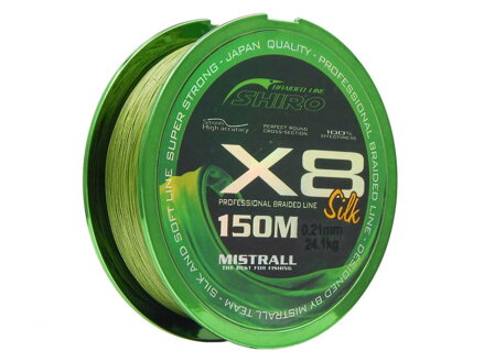 ZM3500036 Mistrall Silk X8 150m 0,36mm f.zelená