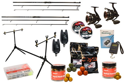 CARP EXPERT MAX2 360 DVOJITÝ BOJLIS SET S ROD PODOM, SIGNALIZÁTOROM A NÁVNADAMI