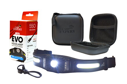 CARP EXPERT EVO SMART STIRNLAMPE MIT HARTSCHALENETUI