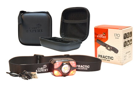 CARP EXPERT PRACTIC MINI STIRNLAMPE MIT HARTSCHALENETUI