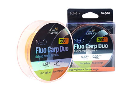 CARP EXPERT NEO FLUO CARP DUO FLUO ŽLTÁ + FLUO ORANŽOVÁ MONOFILNÁ ŠNÚRA