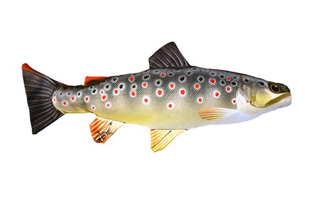 VANKÚŠ V TVARE RYBY PSTRUH 36 CM