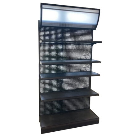 KOVOVÝ REGÁL SO 4 POLICAMI A LED PÁSIKOM