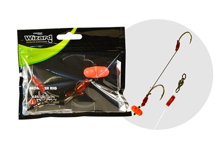 WIZARD MONSTER SURFACE LIVEBAIT DOUBLE MONOBRAID RIG NA SUMCE