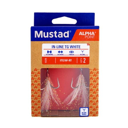 MUSTAD IN-LINE TRIPLE GRIP RED TINSEL HÁČIK